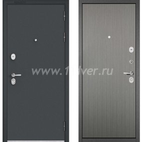 Входная дверь Бульдорс (Mastino) Trust Standart-90 черный муар металлик, орех пепельный 9S-100 - черные металлические двери  с установкой