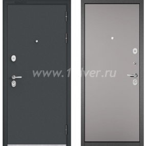 Входная дверь Бульдорс (Mastino) Trust Standart-90 черный муар металлик, эмаль светло-серая 9S-100 - черные металлические двери  с установкой