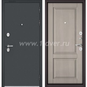 Входная дверь Бульдорс (Mastino) Trust Standart-90 черный муар металлик, дуб шале белый 9SD-1 - металлические двери для дачи с установкой