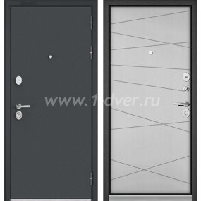 Входная дверь Бульдорс (Mastino) Trust Standart-90 черный муар металлик, белый софт 9S-130 - вторая входная металлическая дверь с установкой