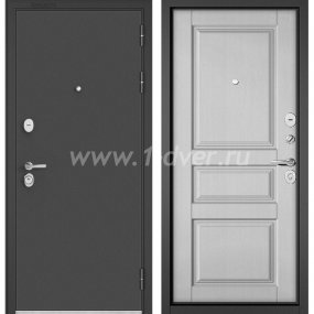 Входная дверь Бульдорс (Mastino) Trust Standart-90 черный муар металлик, дуб белый матовый 9SD-2 - входные двери беленый дуб с установкой