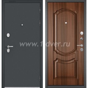 Входная дверь Бульдорс (Mastino) Trust Standart-90 черный муар металлик, орех лесной 9SD-4 - красные входные двери  с установкой