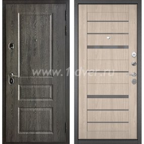 Входная дверь Бульдорс (Mastino) Trust Standart-90 БШ дуб графит 9SD-2, ясень ривьера айс CR-1, стекло - металлические двери для дачи с установкой