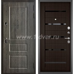 Входная дверь Бульдорс (Mastino) Trust Standart-90 БШ дуб графит 9SD-2, ларче шоколад CR-3, стекло - входные двери 2000 мм с установкой