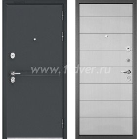 Входная дверь Бульдорс (Mastino) Trust Standart-90 черный муар металлик D-4, дуб белый сканд 9S-135 - металлические двери 1,5 мм с установкой