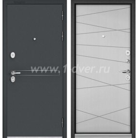 Входная дверь Бульдорс (Mastino) Trust Standart-90 черный муар металлик D-4, белый софт 9S-130 - входные двери в новостройку с установкой