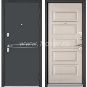 Входная дверь Бульдорс (Mastino) Trust Standart-90 черный муар металлик D-4, дуб светлый матовый 9S-108 - металлические двери 1,5 мм с установкой