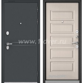Входная дверь Бульдорс (Mastino) Trust Standart-90 черный муар металлик D-4, дуб светлый матовый 9S-108 - входные двери с порошковым напылением с установкой