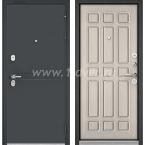 Входная дверь Бульдорс (Mastino) Trust Standart-90 черный муар металлик D-4, ларче бьянко 9S-111 - толстые входные двери с установкой