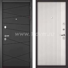 Входная дверь Бульдорс (Mastino) Trust Standart-90 БГ графит софт 9S-130, эмаль белоснежная 9S-161 - светлые входные двери  с установкой