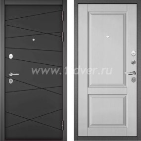 Входная дверь Бульдорс (Mastino) Trust Standart-90 БГ графит софт 9S-130, дуб белый матовый 9SD-1 - наружные металлические утепленные двери с установкой