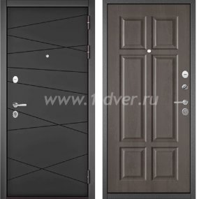 Входная дверь Бульдорс (Mastino) Trust Standart-90 БГ графит софт 9S-130, дуб шале серебро 9S-109 с установкой