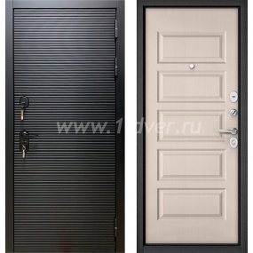 Входная дверь Бульдорс (Mastino) Trust MASS-90 черный матовый 9S-181, дуб светлый матовый 9S-108 - черные металлические двери  с установкой