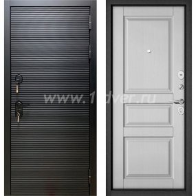 Входная дверь Бульдорс (Mastino) Trust MASS-90 черный матовый 9S-181, дуб белый матовый 9SD-2 - входные двери цвета дуб с установкой