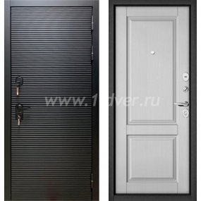 Входная дверь Бульдорс (Mastino) Trust MASS-90 черный матовый 9S-181, дуб белый матовый 9SD-1 - входные двери с порошковым напылением с установкой