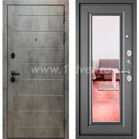 Входная дверь Бульдорс (Mastino) Trust MASS-90 бетон темный 9S-136, бетон серый 9S-140, зеркало - металлические двери 1,5 мм с установкой