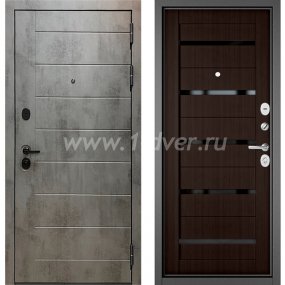 Входная дверь Бульдорс (Mastino) Trust MASS-90 бетон темный 9S-136, ларче шоколад СR-3, стекло - металлические двери 1,5 мм с установкой