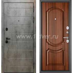 Входная дверь Бульдорс (Mastino) Trust MASS-90 бетон темный 9S-136, орех лесной 9SD-4 - металлические двери 1,5 мм с установкой
