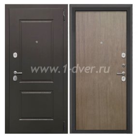 Входная дверь Интекрон Кампо венге структурый, шпон венге коричневый - легкие металлические двери с установкой