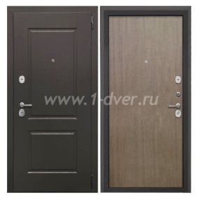 Входная дверь Интекрон Кампо венге структурый, шпон венге коричневый - входные коричневые двери с установкой