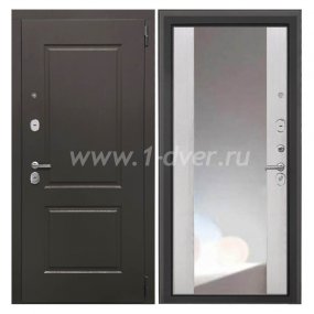 Входная дверь Интекрон Кампо венге структурый, ФЛЗ-516 сосна белая, зеркало - входные двери цвета венге с установкой