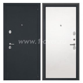 Входная дверь Интекрон Гектор черный шелк, силк сноу - металлические двери 1,5 мм с установкой