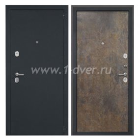 Входная дверь Интекрон Гектор черный шелк, гранж - входные двери Йошкар Ола с установкой