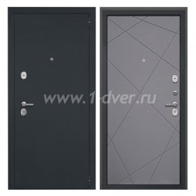 Входная дверь Интекрон Гектор черный шелк, Лучи-М графит - двери с порошковым напылением с установкой