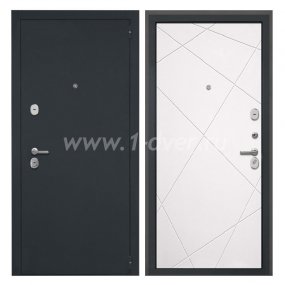 Входная дверь Интекрон Гектор черный шелк, Лучи-М милк - металлические двери 1,5 мм с установкой