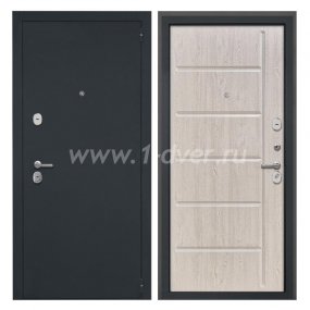 Входная дверь Интекрон Гектор черный шелк, ФЛ-102 сосна белая - входные двери Йошкар Ола с установкой