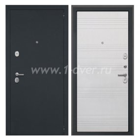Входная дверь Интекрон Гектор черный шелк, ФЛ-316 белый ясень - металлические двери 1,5 мм с установкой