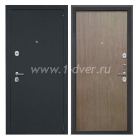 Входная дверь Интекрон Гектор черный шелк, шпон венге коричневый - современные входные двери с установкой