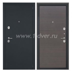 Входная дверь Интекрон Гектор черный шелк, эковенге поперечный - стандартные входные двери с установкой
