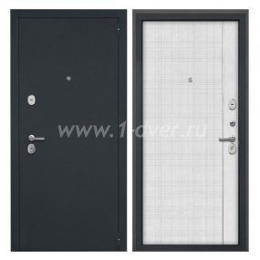 Входная дверь Интекрон Гектор черный шелк, В-07 Лофт белый - антивандальные входные двери с установкой