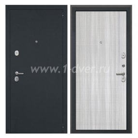 Входная дверь Интекрон Гектор черный шелк, В-07 сандал белый - металлические двери 1,5 мм с установкой