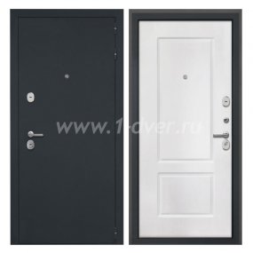 Входная дверь Интекрон Колизей черный шелк, КВ-2 белая матовая - герметичные входные двери с установкой