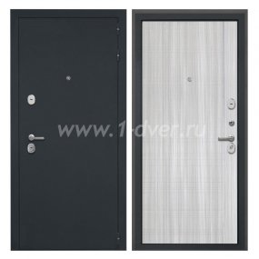 Входная дверь Интекрон Колизей черный шелк, В-07 Сандал белый - одностворчатые металлические двери с установкой
