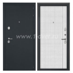 Входная дверь Интекрон Колизей черный шелк, В-07 лофт белый - входные двери Йошкар Ола с установкой
