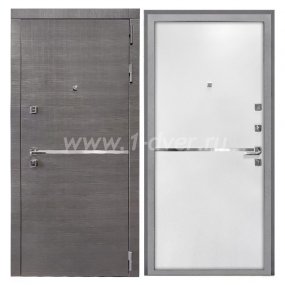 Входная дверь Интекрон Форте лён сильвер, эмалит зефир - металлические двери 1,5 мм с установкой