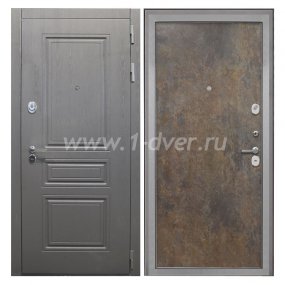 Входная дверь Интекрон Брайтон графит вуд дуб, гранж - металлические двери 1,5 мм с установкой