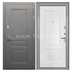 Входная дверь Интекрон Брайтон графит вуд дуб, КВ-2 белая матовая - цветные входные двери с установкой