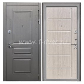 Входная дверь Интекрон Брайтон графит вуд дуб, ФЛ-102 сосна белая - металлические двери 1,5 мм с установкой