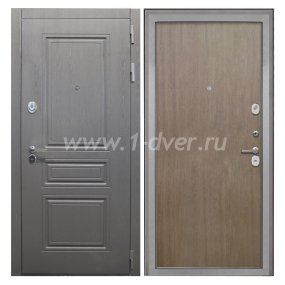 Входная дверь Интекрон Брайтон графит вуд дуб, шпон венге коричневый - входные коричневые двери с установкой