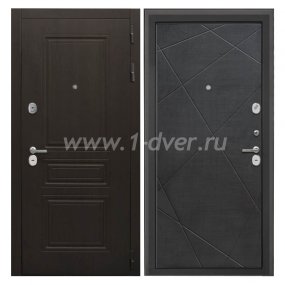 Входная дверь Интекрон Брайтон тиковое дерево, Лучи-М венге распил кофе - входные коричневые двери с установкой