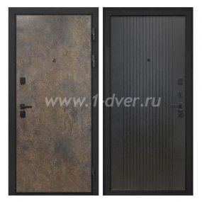 Входная дверь Интекрон Профит гранж, лофт черный - входные двери модерн с установкой
