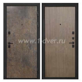 Входная дверь Интекрон Профит гранж, шпон венге коричневый - темные входные двери с установкой