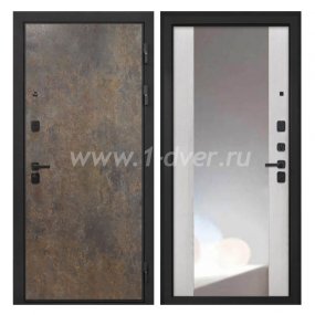 Входная дверь Интекрон Профит гранж, ФЛЗ-516 сосна белая, зеркало - элитные входные двери с установкой