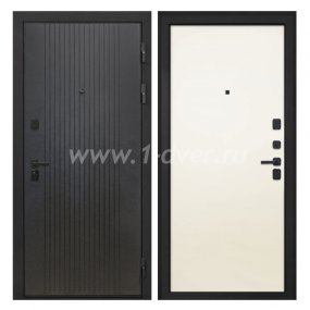Входная дверь Интекрон Профит лофт черный, силк жасмин - черные металлические двери  с установкой