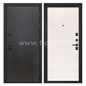 Входная дверь Интекрон Профит лофт черный, дуб сильвер поперечный - входные серые двери с установкой