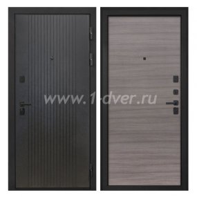 Входная дверь Интекрон Профит лофт черный, дуб тоскано поперечный - черные металлические двери  с установкой